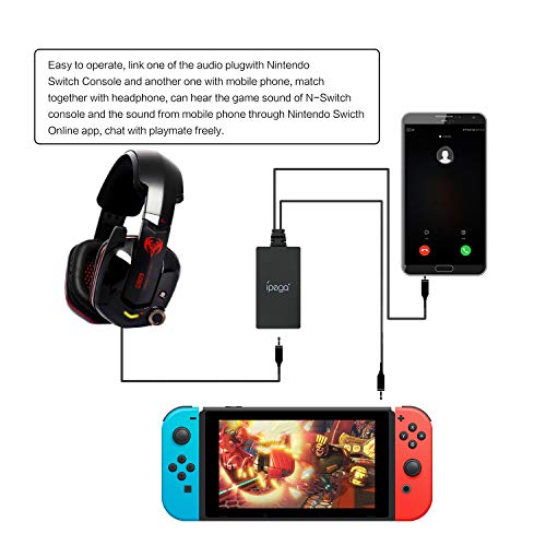 Audio Converter for Nintendo Switch, 2 in 1 Audio Chat Adapter for Nintendo Switch - Support Voice Chat with Your Headphone