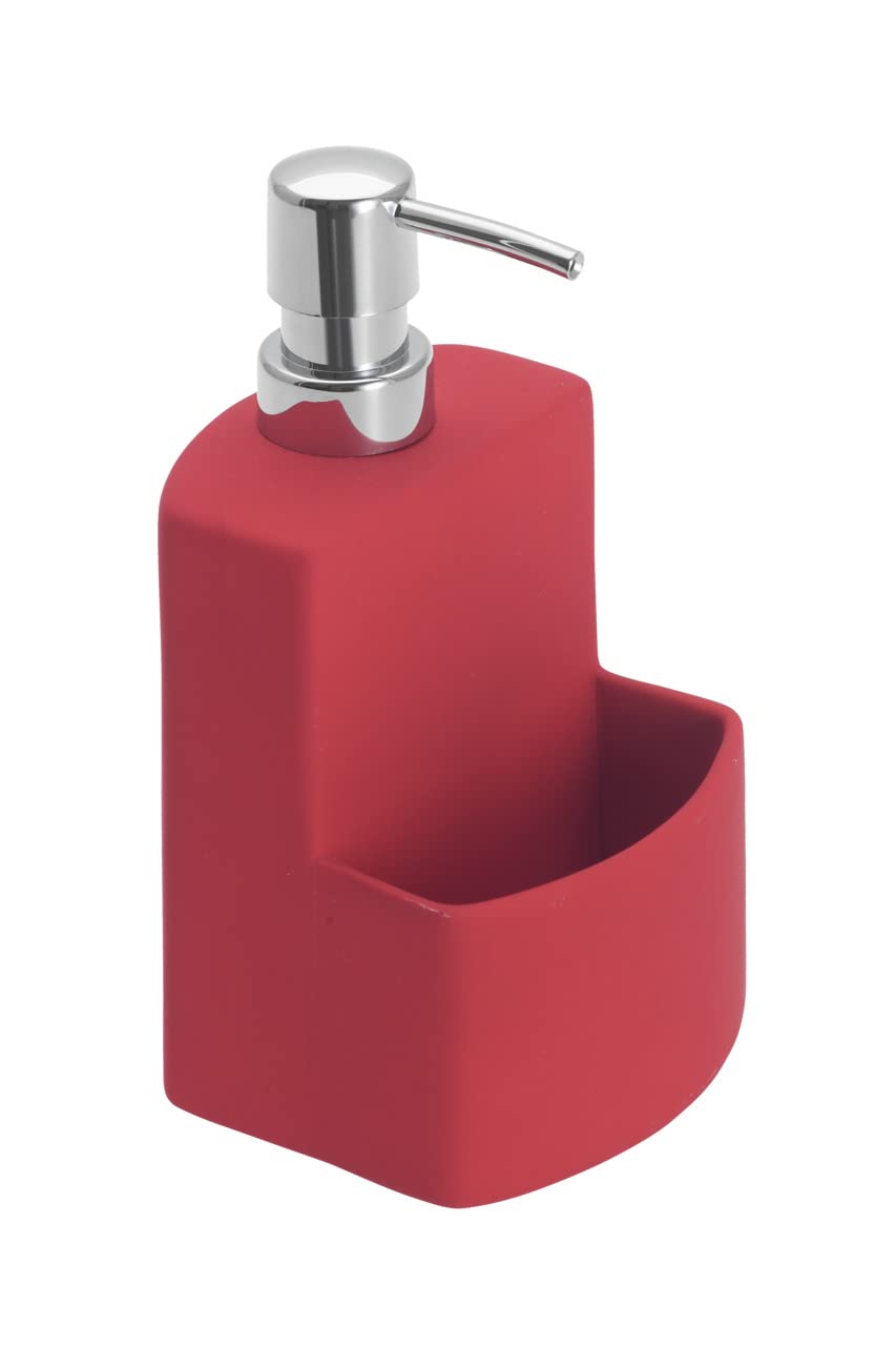 Wenko 3620111100 Washingup Liquid Dispenser True Colours Festival Red SoftTouch Surface, Capacity 0.38 L, Ceramic SoftTouch Ceramic, 10 x 18 x 10 cm, Red