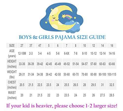 Benaive Pajamas for Boys Girls, Pjs for Boy Cotton Pajama, 2-Piece Solid Colors Children Sleepwear Pants Set (Blue, 2T)