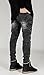 OLRIK Mens Skinny Runway Distressed Slim Denim Biker Jeans Hipster Pants, US 31 (tag 32)