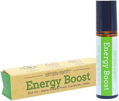 Energy Boost Essential Oil Blend Roll-On Bottle by Simply Earth - 10ml, 100% Pure Therapeutic Grade