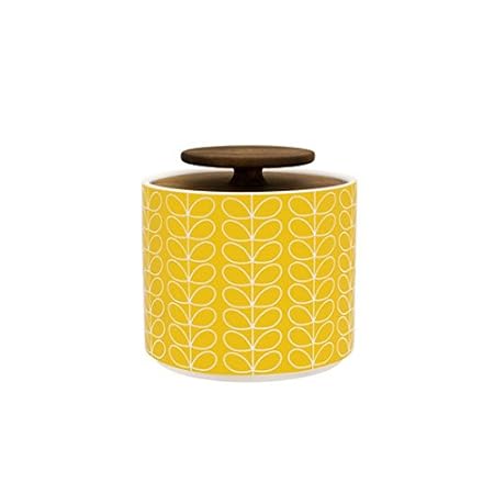 Orla Kiely Linear Stem Storage Jar 1l Yellow Amazon Co Uk