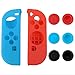 eXtremeRate® Silicone Case Thumb Stick Caps Gel Guards for Nintendo Switch Joy-Con Controller Protector Protection Kits Left Blue Right Red