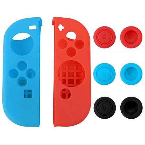 eXtremeRate® Silicone Case Thumb Stick Caps Gel Guards for Nintendo Switch Joy-Con Controller Protector Protection Kits Left Blue Right Red eXtremeRate® Silicone Case Thumb Stick Caps Gel Guards for Nintendo Switch Joy-Con Controller Protector Protection Kits Left Blue Right Red