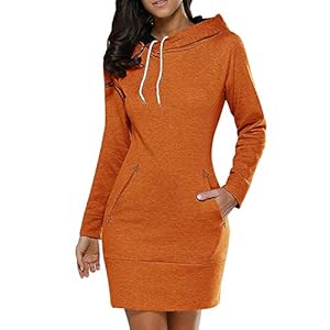 VONDA Damesjurk met lange mouwen, lange mouwen, lange mouwen, trui, slim getailleerd sweatshirt met zakken – – M