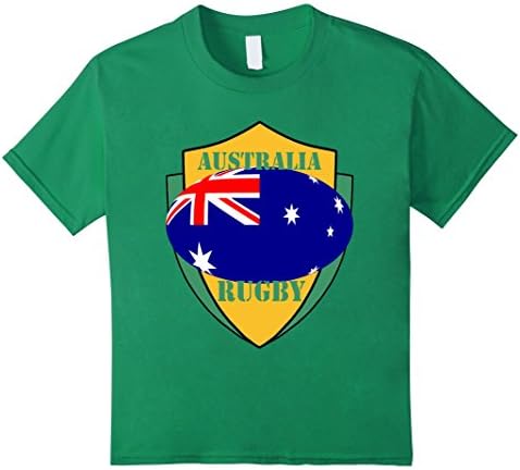 Kids Australia Rugby Fan Shirt Gold Shield 8 Kelly Green