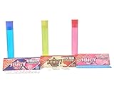 Bundle-Juicy Jay's Carnival Flavored Rolling Papers, 1 Pack Cotton Candy, 1 Pack Bubble Gum, 1 Pack Root Beer Plus 3 Doob Tube Brand Storage Tubes