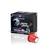 Gourmesso Midnite Monkey - 50 Coffee Capsules Compatible with Nespresso Machines 100% Fair Trade Coffee | Super Intense Dark Espresso Pods