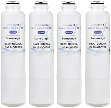 4 Pack PerfectPure Made in USA Water Filter Replaces Samsung, Kenmore, Sears, DA29-00020A, DA29-00020B, DA-97-08006A, DA-97-08006A-B, DA-97-08006B, DA97-08006A-B, DA29-00019A, HAF-CIN, 46-9101, WF294