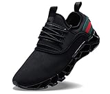 COKAFIL Men Running Shoes Walking Athletic Casual Fashion Sport Tennis Blade Sneakers Black, 7.5