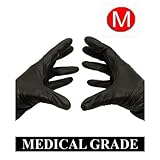 1000/Case Disposable Powder-Free Black Nitrile Medical Exam Gloves (Latex Free) Size-Medium 5 Mil
