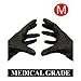 1000/Case Disposable Powder-Free Black Nitrile Medical Exam Gloves (Latex Free) Size-Medium 5 Mil