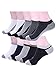 Men's 10 Pairs No Show Running Sport Thin Quarter Socks Low Cut, Sport/Black/White/Grey, 9-11sock / 6-10 shoes