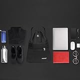SAWANS Drawstring Gym Bag Waterproof Pocket Zipper Sack Black view 7