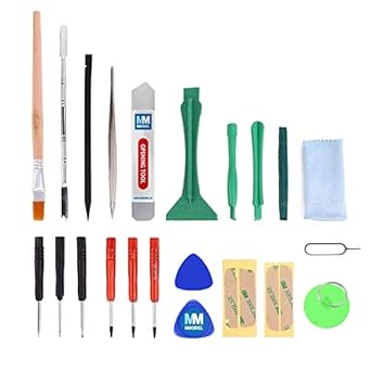 MMOBIEL 22-in-1 Professional Repair Tool Kit with Adhesive Stickers, Opening Tools, PVC Suction Cup, Screwdriver Set for Smartphones, iPad, PSP