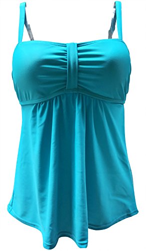 Gabrielle-Aug Women's Vintage Solid Black Tankini Top Swimsuit(FBA) (14, Teal) Gabrielle-Aug Women's Vintage Solid Black Tankini Top Swimsuit(FBA) (14, Teal)