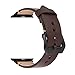 Smart Watch Bands,SLIFTER 42mm Vegetable Tanned Leather Watch Strap for iWatch Series 3 Dark Brown Black Adaptor