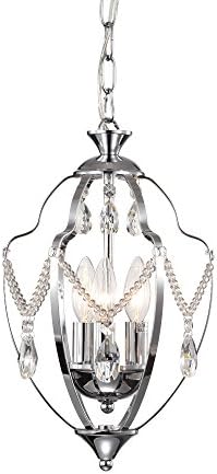 LaLuLa Crystal Chandelier Lighting Chrome Chandeliers 3 Light Iron Ceiling Light Fixture 17177