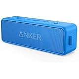 Anker SoundCore 2 Portable Bluetooth Speaker with Better Bass, 24-Hour Playtime, 66ft Bluetooth Range, IPX5 Water Resistance & Built-in Mic — Dual-Driver Wireless Speaker (Blue)