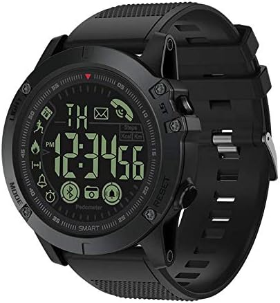 Ovanpa Mens Digital Sports Talking Watch Waterproof Outdoor Military Grade Super Tough Pedometer Calorie Counter Multifunction Bluetooth Smart Watch (Black)