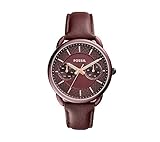 Fossil Women's 35mm Tailor Multifunction Watch with Wine Leather Strap