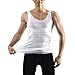 Odoland Men's Body Shaper Slimming Shirt Tummy Vest Thermal Compression Base Layer Slim Muscle Tank Top Shapewear, White, M