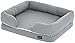 Amazon Basics Lounger Sofa Couch Style Pet Bed with Memory Foam, Bolsters, and Removable Cover for Dog or Cat, Small, Grey, 25 in x 20 in x 6.5 in