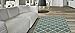 Rubber Backed Area Rug, 39 x 58 inch, Trellis Teal, Non Slip, Kitchen Rugs and Mats