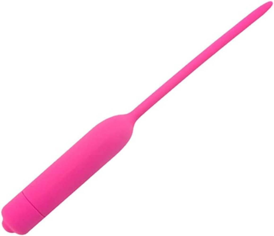 Silicone Urethral Plug Vibrating Urethral Sounds Penis Stretcher Dilator Male for Men Urethral Masturbation Pink(11cm)