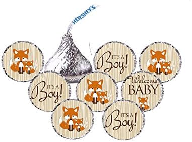 Woodland Theme Baby Shower Decorations - Party Supplies - Hershey's Kisses Stickers OR Cupcake Toppers -