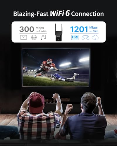 BrosTrend WiFi 6 Extender AX1500 WiFi Booster for Home Wireless Range Extender Covers Up to 2,000 sq.ft and 40 Devices, Dual Band Wireless Booster with Gigabit Ethernet Port Works with Any Routers