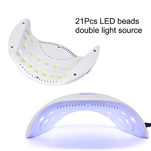 Nail Starter Kit with UV Nail Lamp,48W LED Nail Dryer Curing Lamp with Timer/LCD Display/Sensor for Gel Nail Polish,Nail Art Manicure Tool Set Nail File Buffer,Stainless Steel Cuticle Nipper - Thumbnail 7