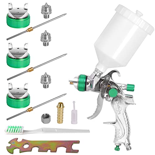 HVLP Spray Gun Set,Automotive Paint Spray Paint Gun, 3 Nozzles 1.4/1.7