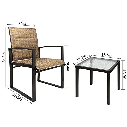 LeveLeve Balcony Furniture 5 Piece Patio Conversation Set, PE Wicker