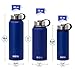 MIRA 40 Oz Stainless Steel Vacuum Insulated Wide Mouth Water Bottle | Thermos Flask Keeps Water Stay Cold for 24 Hours, Hot for 12 Hours | Double Walled Powder Coated Travel Flask | Blue
