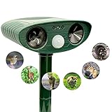 ZOVENCHI Ultrasonic Animal Pest Repeller, Outdoor Solar Powered Pest and Animal Repeller - Effectively Scares Away All Outdoor pests and Animals Such as Dogs, Raccoons