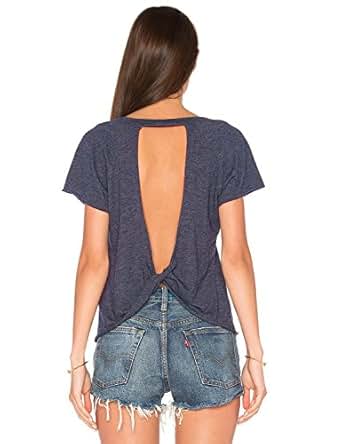 Download BMJL Women's Sexy Knotted Backless T Shirt Cute Open Back ...