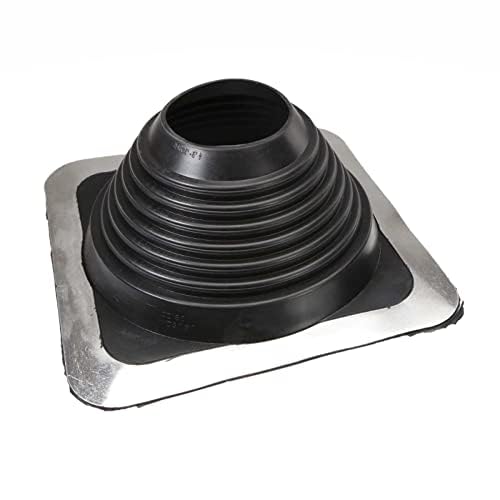 Photo 1 of Fasteners Plus #6 Square EPDM Metal Roof Pipe Flashing Boot - Fits 4-3/4" - 10" Pipe OD - Black (Made in USA)