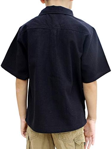 Svenine Childrens Poets Collar Tied Chest Short Sleeve Cotton Renaissance Shirt