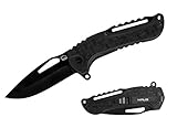 HAUS Tactical Folding Knife Recon Everyday Carry Pocket Knife, Black Anodized Blade, Textured G10 Handle, 5 Inch Folded