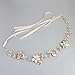 Oriamour Bridal Crystal Headband with Freshwater Pearls Flower Design Wedding Hair Accessories (Gold)