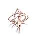 SHINCO Double Cross CZ Paved 18k Rose Gold Plated Trendy Party Rings Wide Band for Women Girls, Size 8