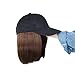 8″ Detachable Baseball Cap With Synthetic Hair Extensions Short Bob Hair Wig Hairpiece with Adjustable Black Baseball Hatthumb 1