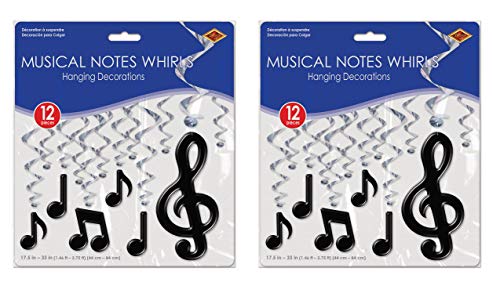 Beistle 53409 Musical Notes Whirls, 24 Piece, 17.5