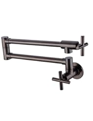 Home Improvement: HANEBATH Brass Wall Mount Pot Filler Kitchen Sink Faucet ,Oil Rubbed Bronze - HANEBATH