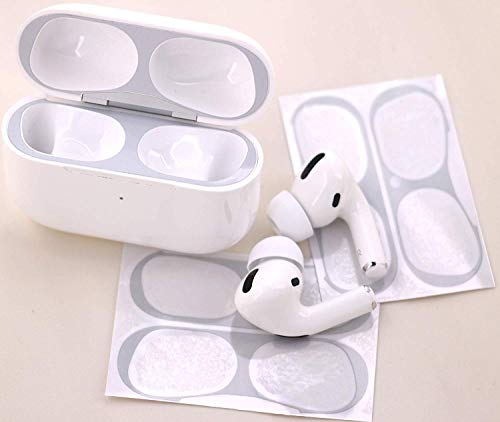 BLLQ Dust Guard Dust Proof Film for AirPods Pro, [ Gray White ] [ 2 Sets ] [AirPods Pro Metal Anti Dust Sticker],Shine Shield Dust Guard for AirPods Pro, Gray White - Thumbnail 4