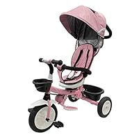 Nadle Pink Steer and Stroll Kids Trike for 2 Years Old 4 in 1 Up to 55Lb, 10-inch Wheels