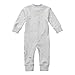 Owlivia Organic Cotton Baby Boy Girl Zip up Sleep N Play, Footless, Long Sleeve (6-12 Months, Gray Metallic Star)