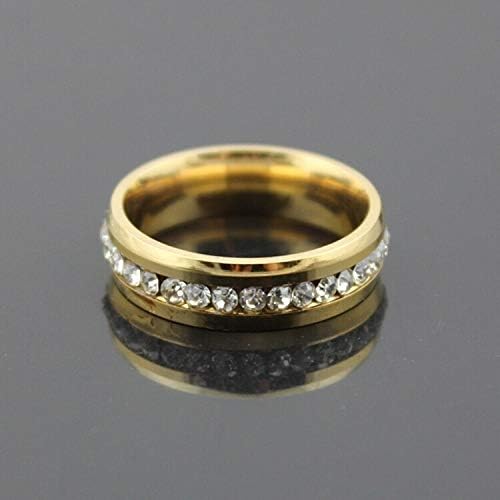 Sixlus Fashion single row with diamond ring Round Diamond Ring