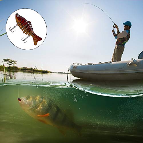 Qimei-shop Leurres De Pêche Artificiels Appâts Réalistes Multi Articulé Swimbait Topwater Avec Hameçon Mustad Pour Carnassier Poisson Le Brochet Perche Truite 2pcs